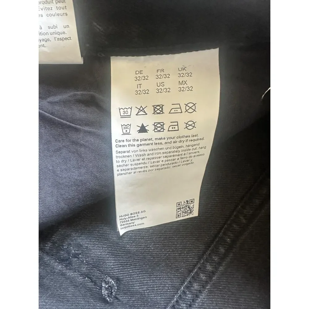 HUGO Boss Jonah Straight Button Fly Jeans Men's 32 x 32 Black Denim NWT